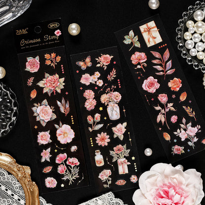 Floral Story Gold Foiled Stickers