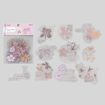 Fuzzy Floral Vintage Journaling Stickers