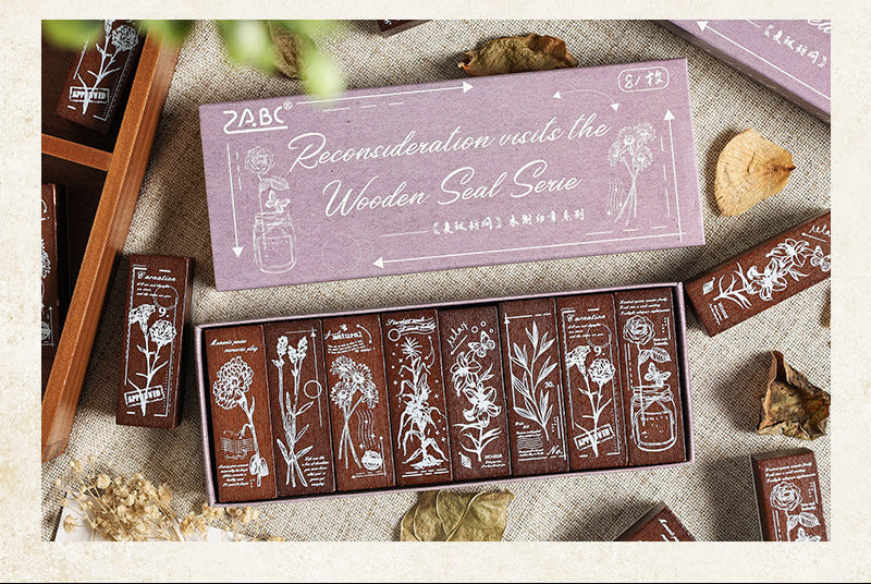 Floral Appreciation Wooden Journal Stamp Box