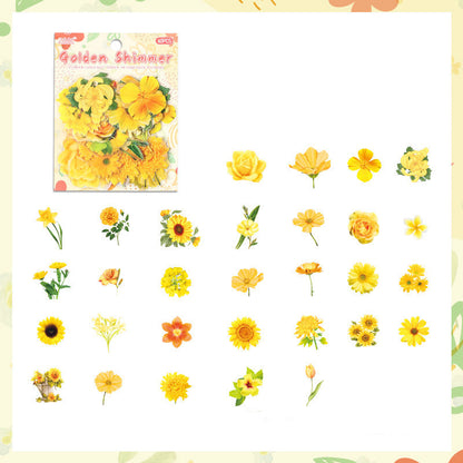 Leisurely Flower PET Sticker Set