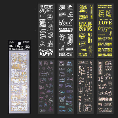 Floating Light Gold PET Stickers Set