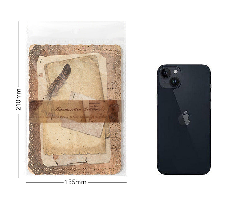 Vintage Hollow Lace Kraft Paper