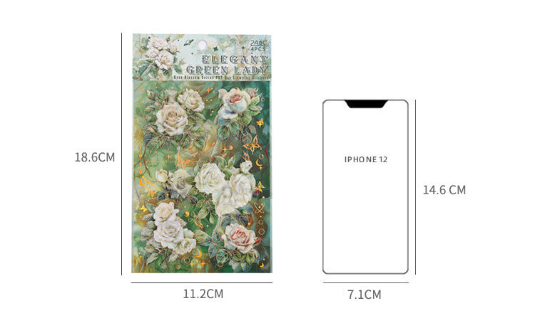 Rose Blooming PET Sticker Set