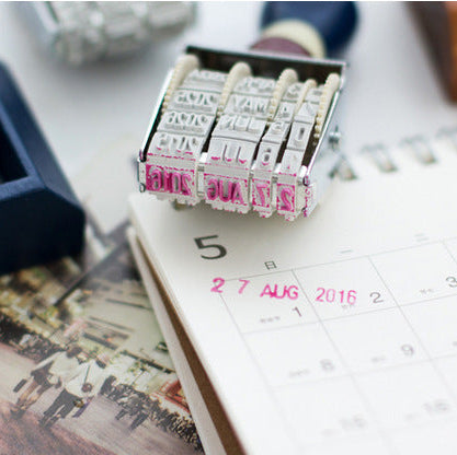 Sello de fecha rodante vintage 