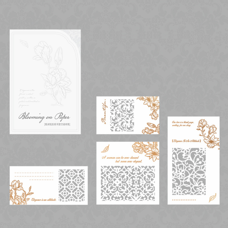 Blooming on Pages Hollow Embossed Paper