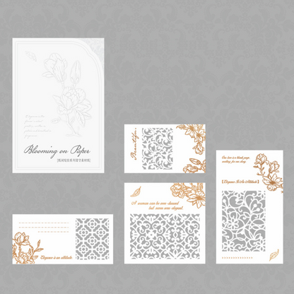 Blooming on Pages Hollow Embossed Paper