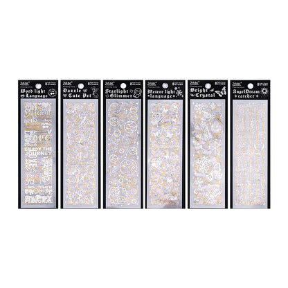 Floating Light Gold PET Stickers Set