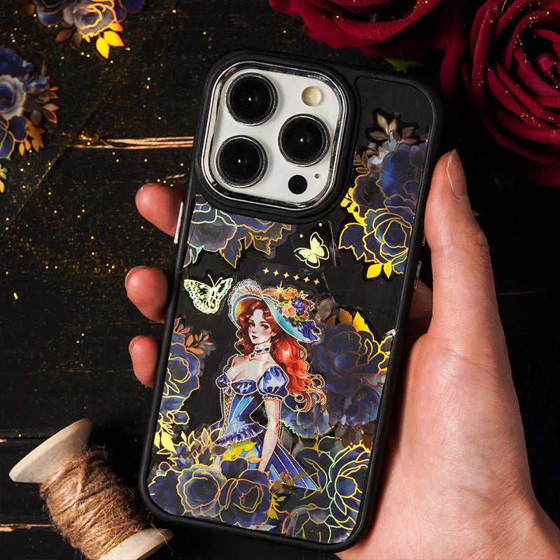 Dark & Gold Floral Washi Tape