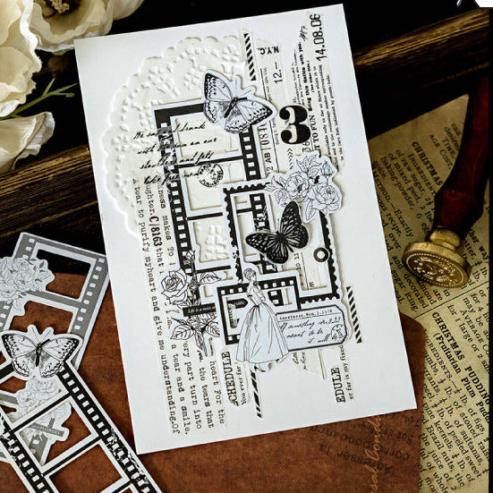 Hollow Collage Frame Sticker Paper Card