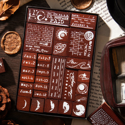 Galaxy Overflow Wooden Stamps Box