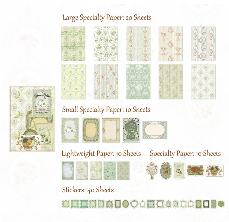 100PCS Rococo Vintage Journal Kit