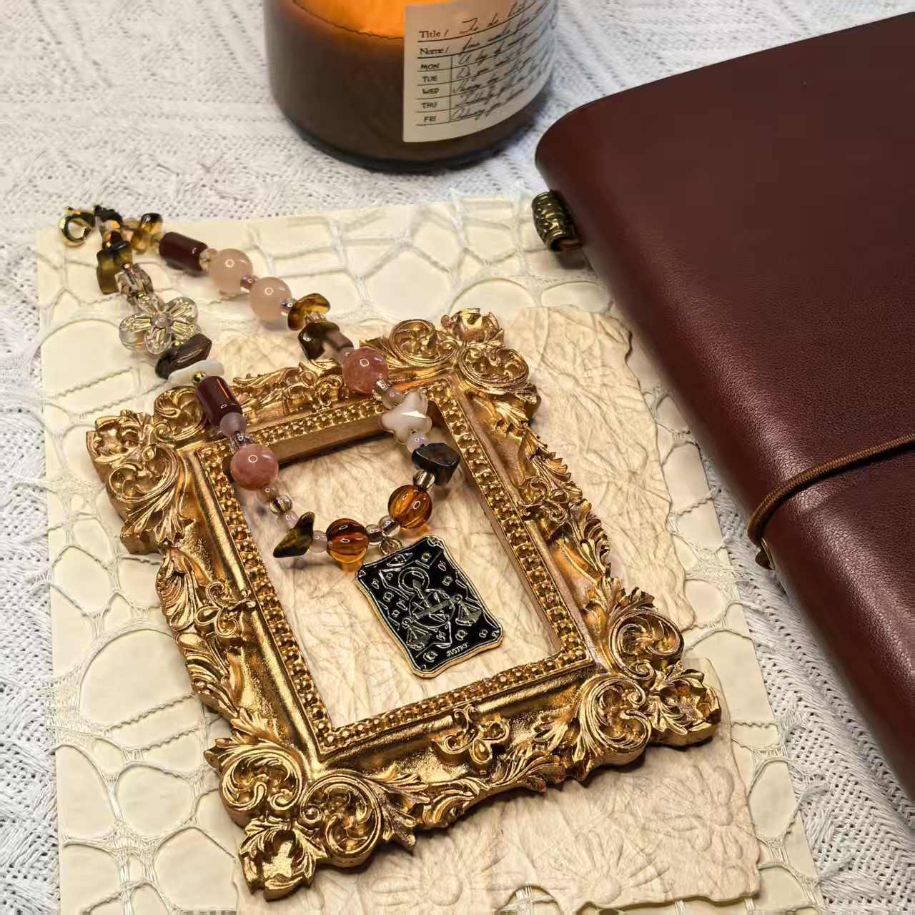 Justice Tarot Card Handmade Charm