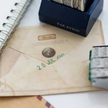 Sello de fecha rodante vintage 