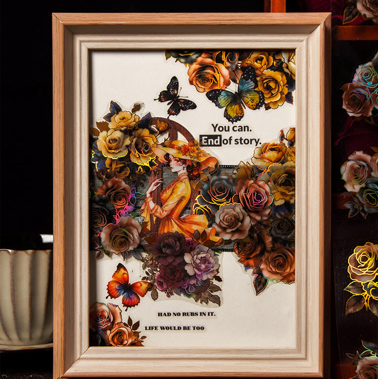 Dark & Gold Floral Washi Tape