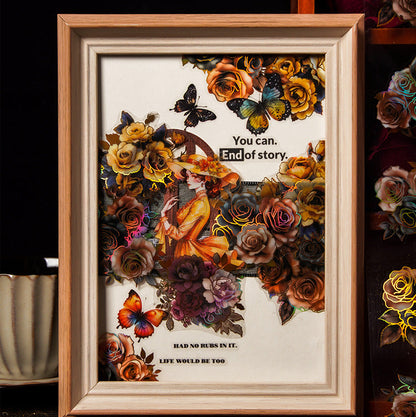 Dark & Gold Floral Washi Tape