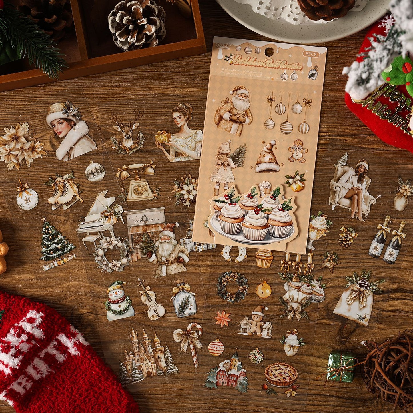 Christmas Snowy Night PET Stickers Set