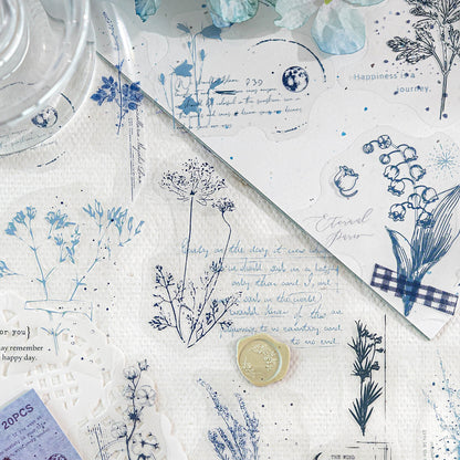 Fuzzy Floral Vintage Journaling Stickers