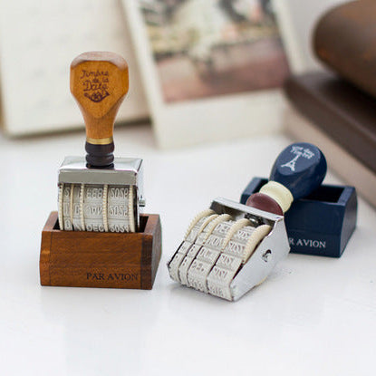 Sello de fecha rodante vintage 