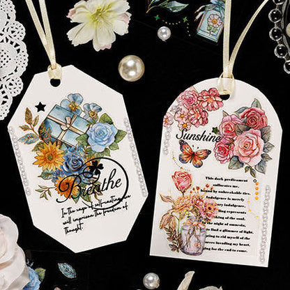 Floral Story Gold Foiled Stickers