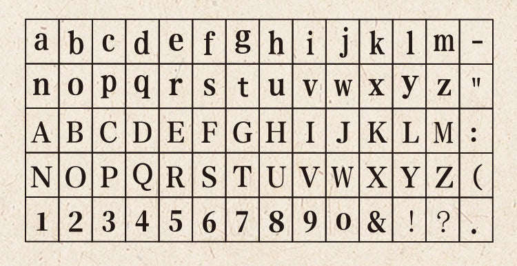 Alphabet and Number Wooden Stamp Box