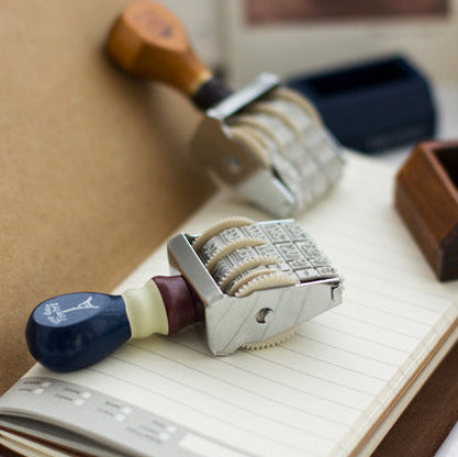 Sello de fecha rodante vintage 