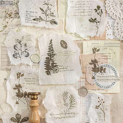 Fuzzy Floral Vintage Journaling Stickers