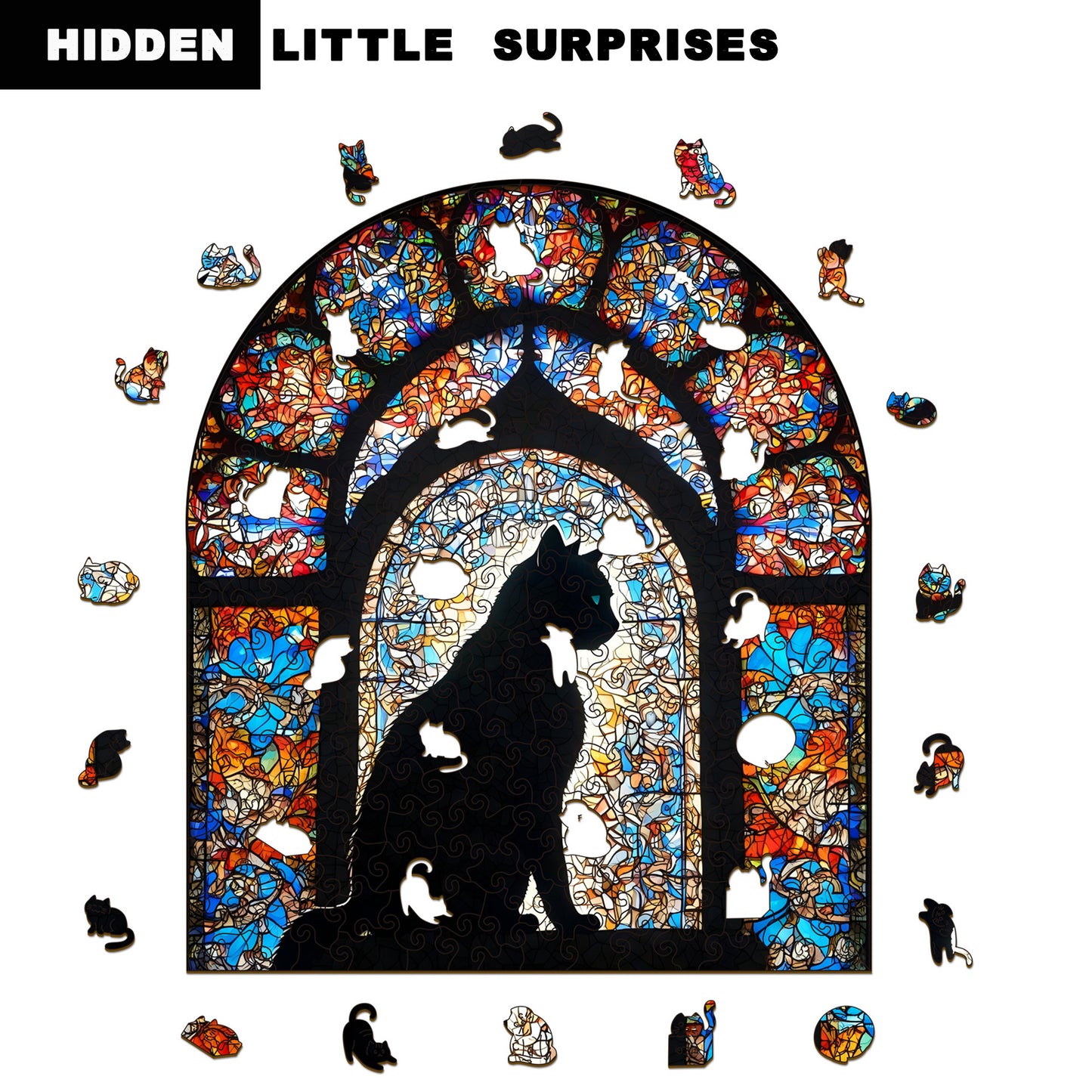 Irregular Shaped Cat Wooden Puzzle