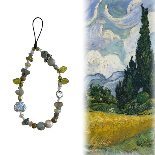 “Wheat Field with Cypresses” Handmade Charm