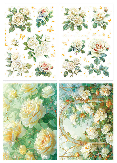 Rose Blooming PET Sticker Set