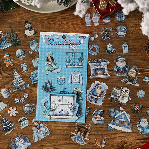 Christmas Snowy Night PET Stickers Set