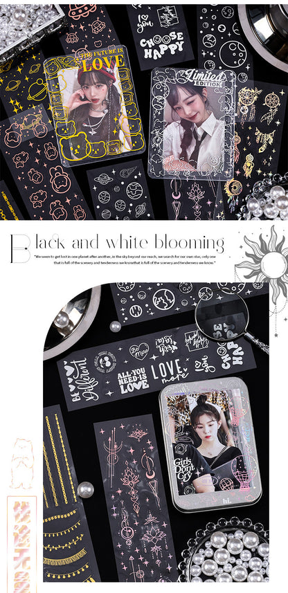 Floating Light Gold PET Stickers Set