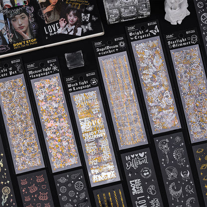Floating Light Gold PET Stickers Set