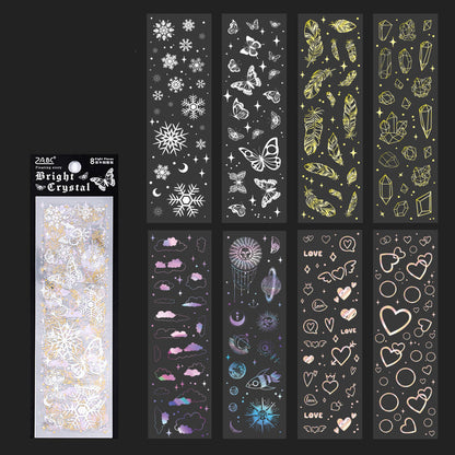 Floating Light Gold PET Stickers Set