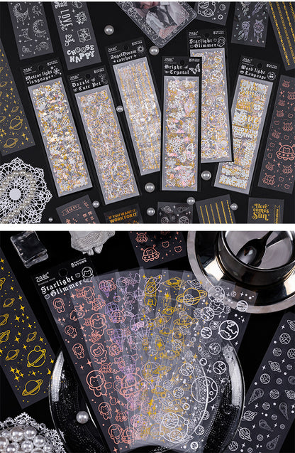 Floating Light Gold PET Stickers Set