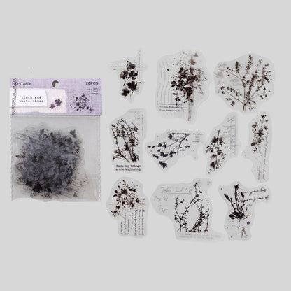 Fuzzy Floral Vintage Journaling Stickers