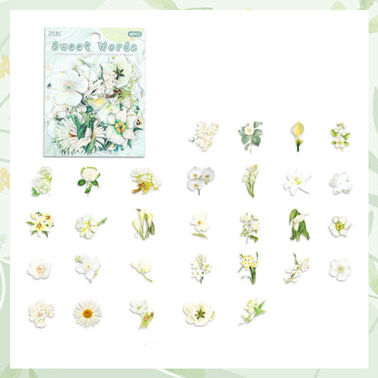 Leisurely Flower PET Sticker Set