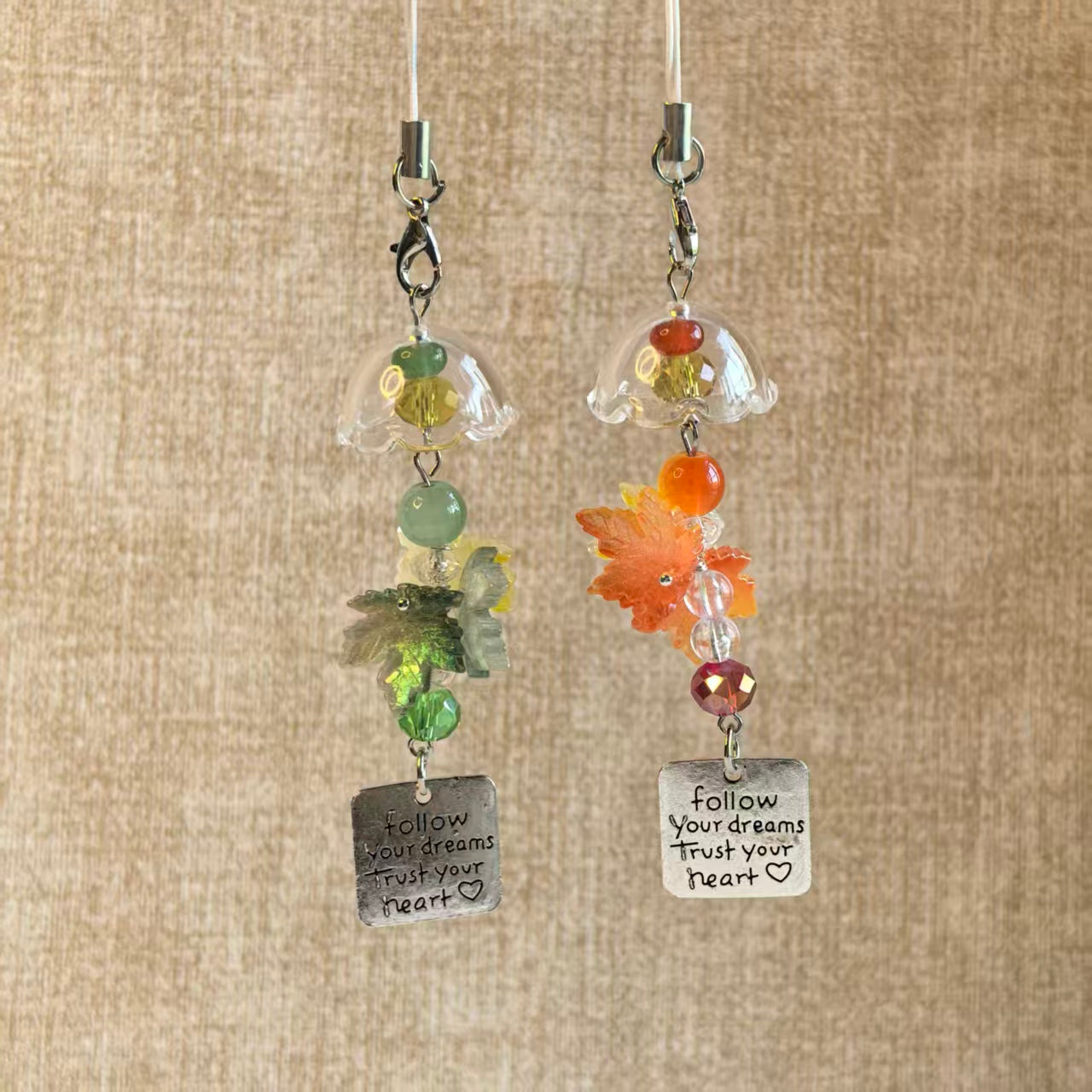 Maple Leaf Wine Bell Charm
