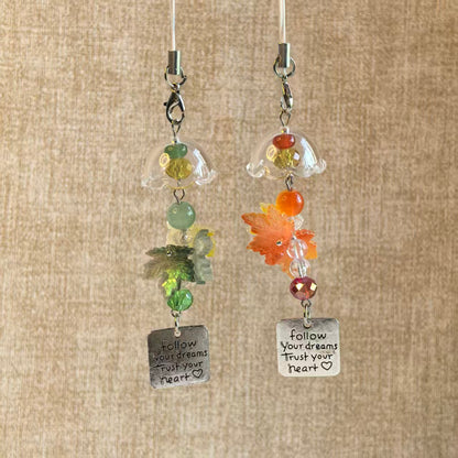 Maple Leaf Wine Bell Charm