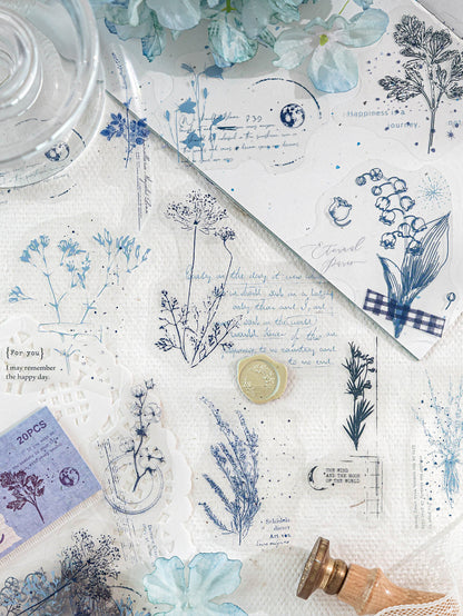 Fuzzy Floral Vintage Journaling Stickers