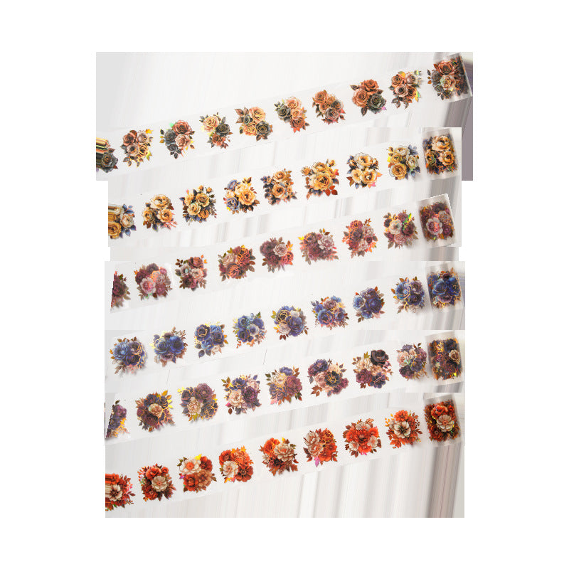 Dark & Gold Floral Washi Tape