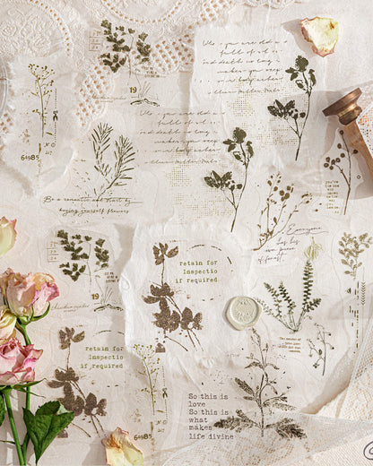 Fuzzy Floral Vintage Journaling Stickers