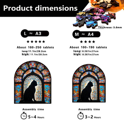 Irregular Shaped Cat Wooden Puzzle