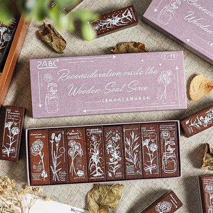 Flower Praise Wooden Stamp Box