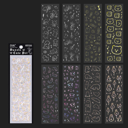 Floating Light Gold PET Stickers Set