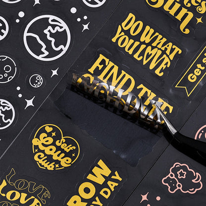 Floating Light Gold PET Stickers Set