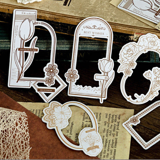 Hollow Collage Frame Sticker Paper Card