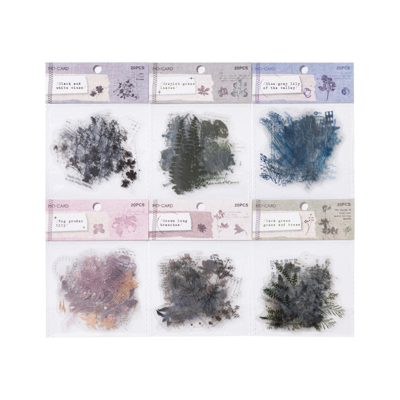 Fuzzy Floral Vintage Journaling Stickers