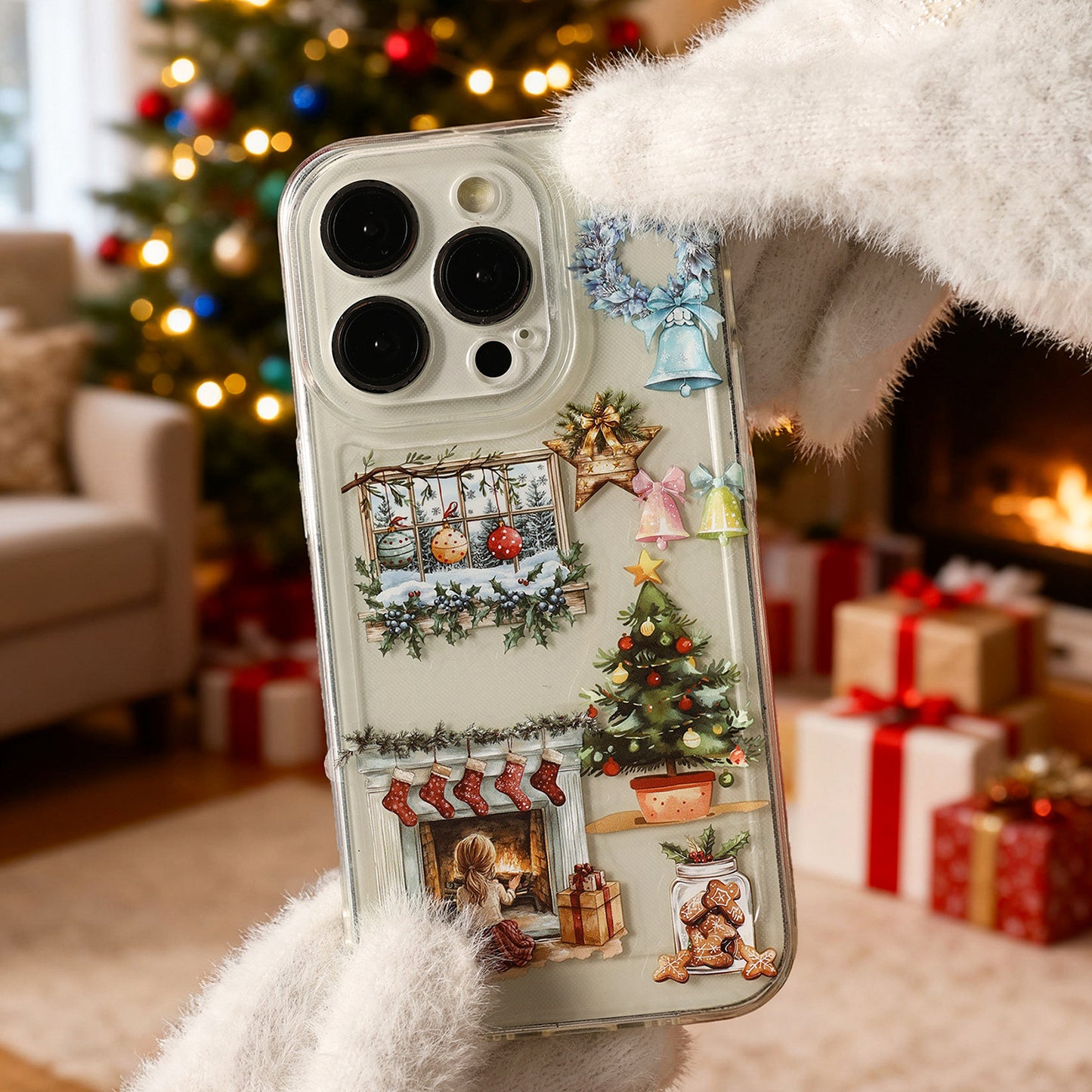 Christmas Snowy Night PET Stickers Set