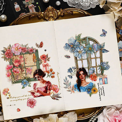 Floral Story Gold Foiled Stickers