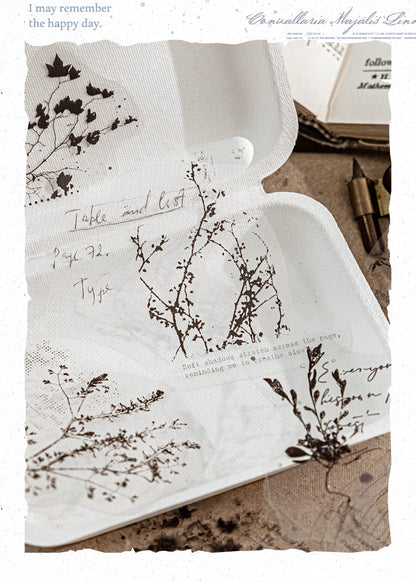 Fuzzy Floral Vintage Journaling Stickers